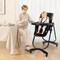 Costway Baby High Chair with Wheel Folding Baby Dining Chair Adjustable Height & Recline Grey/Black